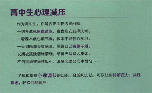 陪孩子走过高中三年+高中生心理减压（套装共2本）1348**29斐子桑，刘晓丽北京时代华文书局