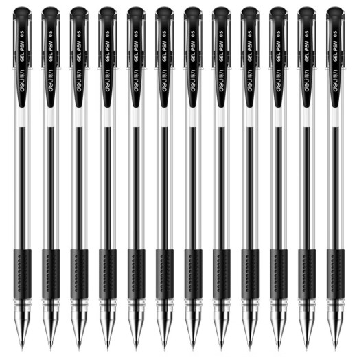 Deli 6600ES gel pen 0.5mm bullet signature pen black student office signature pen 12 pieces/box 2 boxes [6600es black/24 pieces]