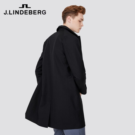 金林德伯格（J.Lindeberg）商场同款潮流休闲含羊毛舒适中长款夹克外套男519321505 RPR黑色 M