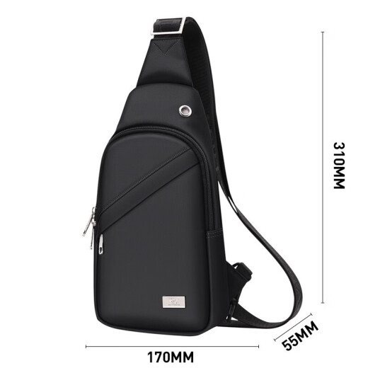 Septwolves Men's Chest Bag Crossbody Bag Trendy Shoulder Bag Small Backpack Shoulder Bag Waist Bag Fashion Bag Black CD101784-4