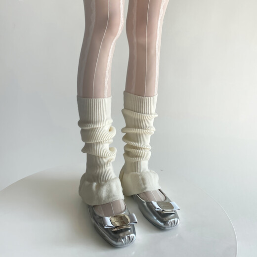 Jiefeitu's new spring and autumn ballet style girl's lace calf socks, versatile pile socks, horn gray leg covers, pink, one size fits all A112