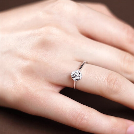 DR Proposal Diamond Ring Platinum BELIEVE Simple Luxury Lucky First Snow Festival Gift TOP*8 Points F Color VS2 Certificate & Gift Box