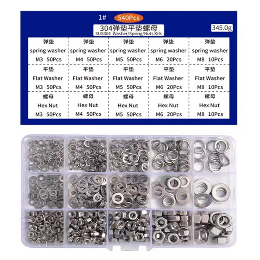Jinggong (JINGGONG) M1.6-M4 304 stainless steel flat washer round screw washer metal flat washer thickened and enlarged meson M2*5*0.3 (200 pieces)