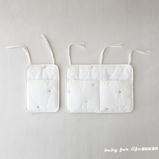 Ins Feng Crib Xingyue Pure White Storage Hanging Bag Cart Bag Diaper Diaper Bottle Baby Toy Storage Bag Bear Hanging Bag Large Size