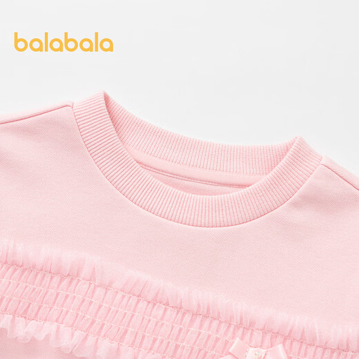 Balabala Girls Sweatshirt Pink Pure Color Top Mode Sweet Herbst Kleidung Fantasy Pulver 60355 130 cm