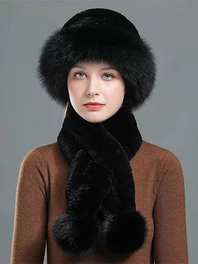 Hengyuanxiang chapeau féminin pour l'hiver chaud Fox Fox Hat de fourrure écharpe épaissie de la mère à la mode répulsif Rabbit fourrure haut chapeau automne et hiver kaki couleur élastique (chapeau simple)