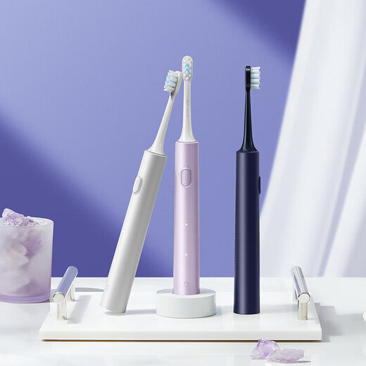 Mijia Xiaomi Electric Toothbrush T302 Adult/Student, 4 Teeth Cleaning Modes, 150 Days Battery Life, 4 Brush Heads, Blue and Black, Birthday Gift for Boyfriend and Girlfriend