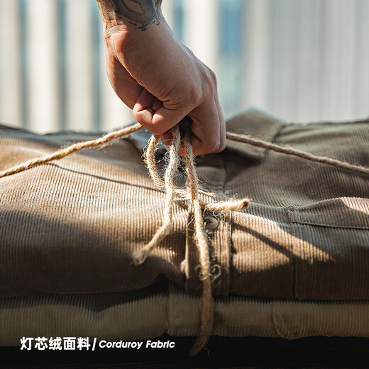 马登工装 美式休闲灯芯绒纯棉长袖衬衫叠穿内搭外套条绒衬衣男秋 深咖 L