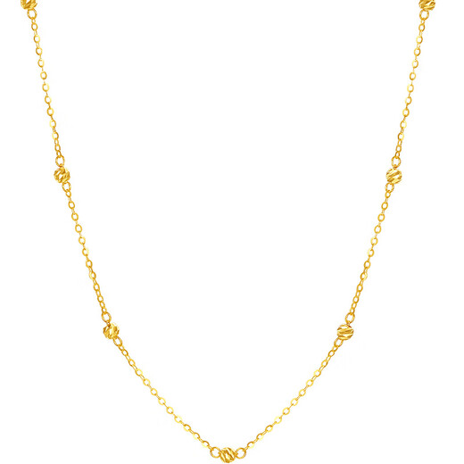 Saturday Fortune Yellow 18K Gold Necklace for Women Car Flower Bead Color Gold Necklace for Women C0513083 40+5cm Birthday Gift