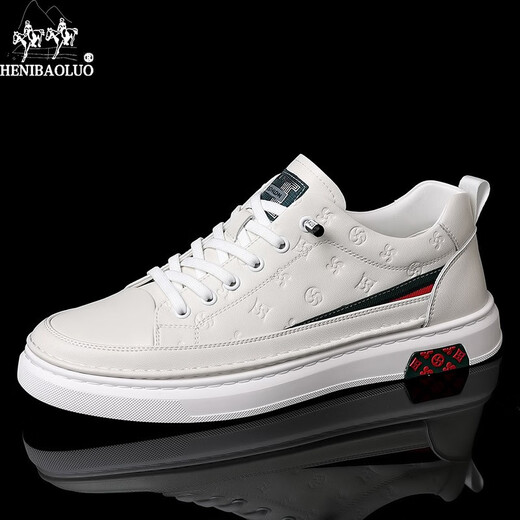 Zapatos de hombres Heni Paul, zapatos de cuero de cuero genuino de alta gama de hombres, zapatos de alta gama de hombres, zapatos blancos casuales para hombres, blanca plana 9908 42