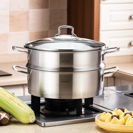 Momscook stainless steel steamer 26cm single layer steamer steamer tray 304 material MT2608ST