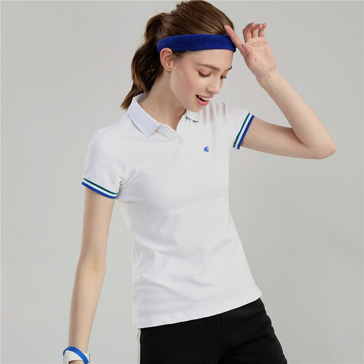 佐丹奴（Giordano） T恤 佐丹奴Giordano女装Polo青蛙刺绣运动Polo05317700 17标志白色 中码(160/80A)