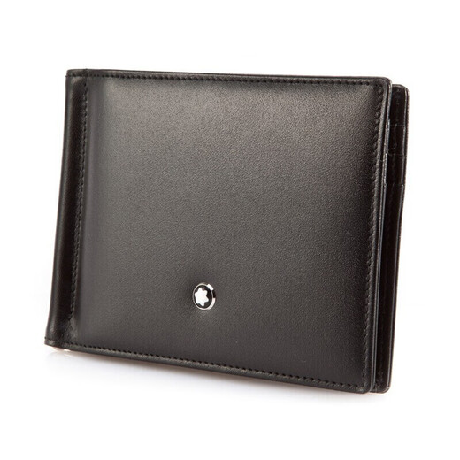 Montblanc (MONTBLANC) [Chinese Valentine's Day Gift] Men's Card Bag Leather Short Card Clip Card Bag 5525 6 Card Wallet