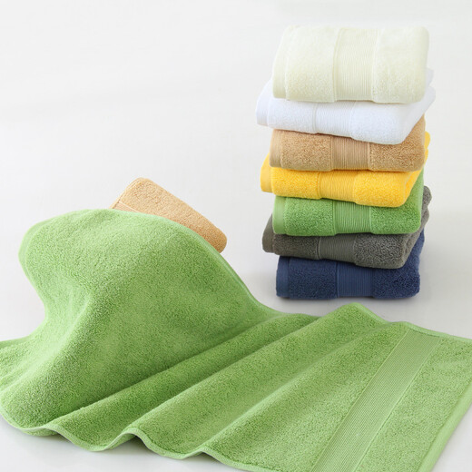 Full strength wide satin thickened imported and exported pure cotton towels custom logo solid color absorbent towels face towels high-end hotel towels can be customized yellow towels 160g (75*35)