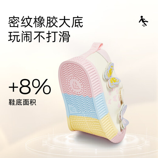 Tyrannis children's shoes winter new 311 kindergarten indoor shoes girls plus velvet warm children's shoes white/purple 28 inner length 18cm suitable for feet 16.5cm long