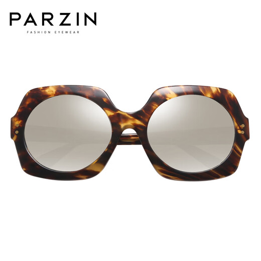 
PARZIN Polarized sunglasses for women, retro board driving mirror for women, large frame face-trendy sunglasses 9740 tortoiseshell reflective film mercury sheet