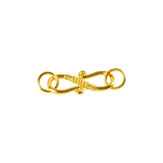Mengpao 18k gold handmade ancient gold S-shaped button buckle head DIY jewelry bracelet necklace braided rope connection buckle material accessories small / single