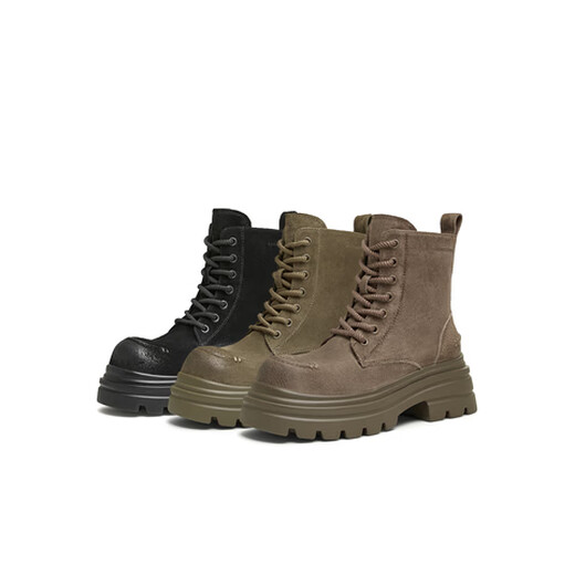 Tianmeiyi Bottes pour femmes à lacets rétro épais semelles mincerantes Martin Boots à la mode et polyvalente pour femmes