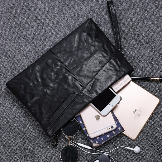 Losbury Herrenhandtasche Neue Mode echte Lederumschlagstasche für Männer Business Casual Clutch Bag für Männer weich