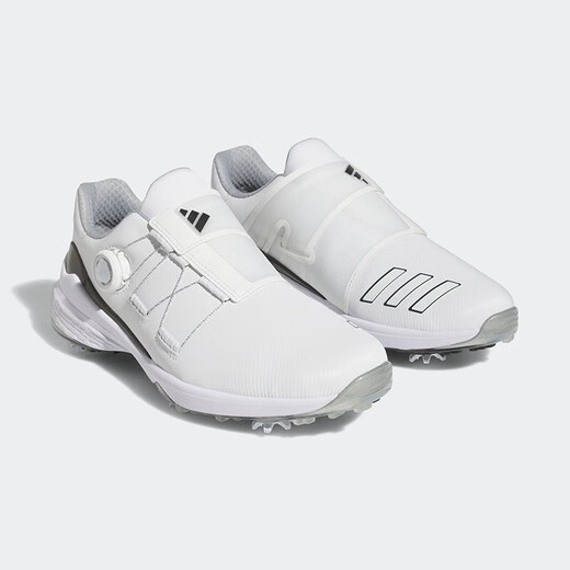 阿迪达斯（adidas）高尔夫球鞋男士ZG23系列防滑缓震球鞋 BOA纽扣运动鞋 GY9713 白/黑/银 40.5