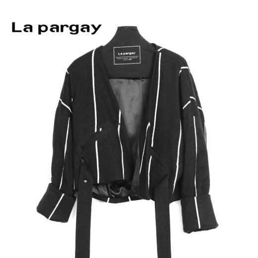 Lapargay Napajia spring and autumn new personality fashion three-dimensional striped jacquard Buddhist short coat women's top color M