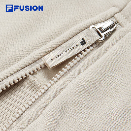 FILA FUSION Fila trendy brand couple style pullover sweatshirt simple loose knitted top autumn wear 芊豆ash-BG couple plus velvet style M