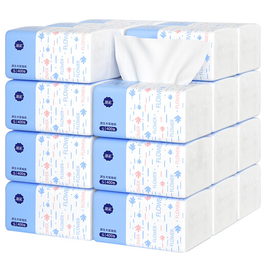Manhua 400 sheets of 5-layer thickened log paper whole box batch of tissues affordable packs of household napkins and facial tissues 5-layer 400 sheets * 10 packs