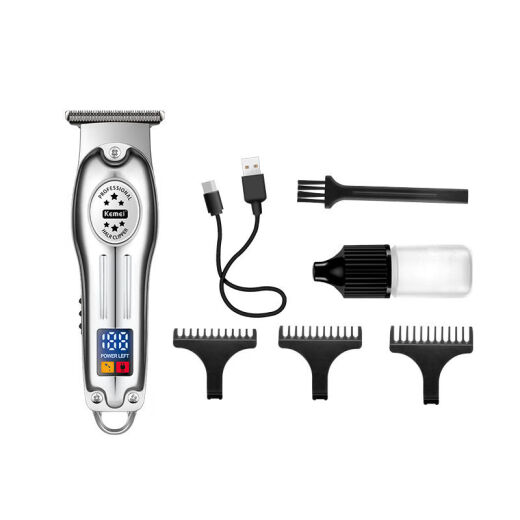 KEMEI (KEMEI) All-Metal LCD Display Cabellado Cabellado eléctrico Cabezal calvo Artefacto Salón Hogar Hourve Hogar-Push-White Gradiente Cabeze Cero Cabeza KM-679 (sin pantalla LCD) Estándar de oro