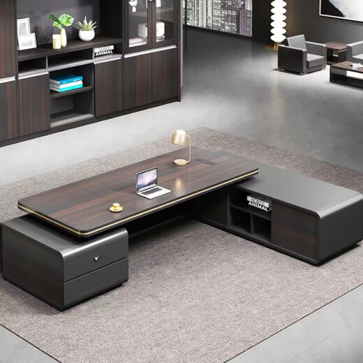 Light luxury boss desk office desk and chair combination simple modern president desk leadership office furniture manager executive desk 1.0 m * 0.6 m grand luxury boss table