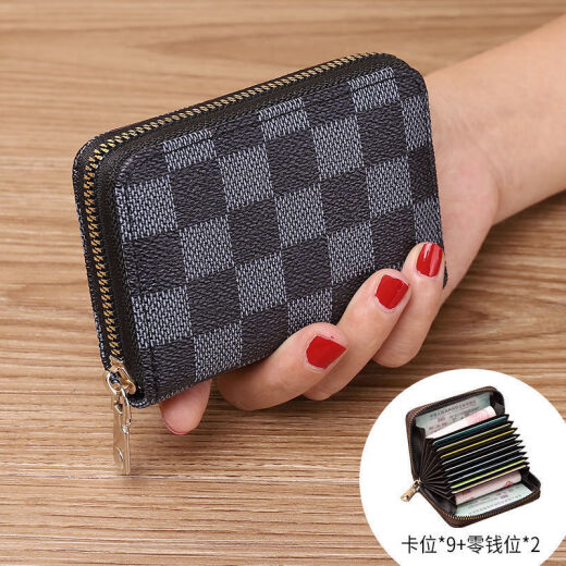 Bolsa de tarjeta antidemagnetización para mujeres, gran capacidad, tarjetas múltiples, tarjeta de crédito, identificación, licencia de conducir, tarjeta de presentación, bolsa de tarjeta bancaria, molino de viento marrón, bolsa de tarjeta de mujer