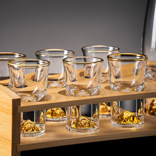 Luxury Flowers Creative Jinshan gold foil white wine glass crystal glass wine dispenser home set one cup bullet cup small wine cup 1 piece Jinshan 10ml white wine glass