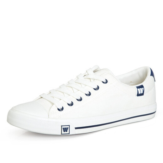 Huili canvas shoes 2019 spring men and women simple and versatile student casual shoes, fashionable breathable couples white shoes WXY-709 white 41