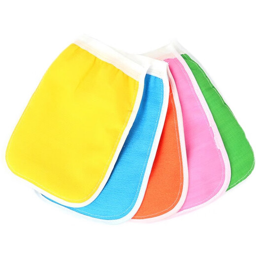 Strong mud rub and decontamination adult thickened back rub gloves, Korean rub-free bath towel, double-sided, random color, 5 pieces
