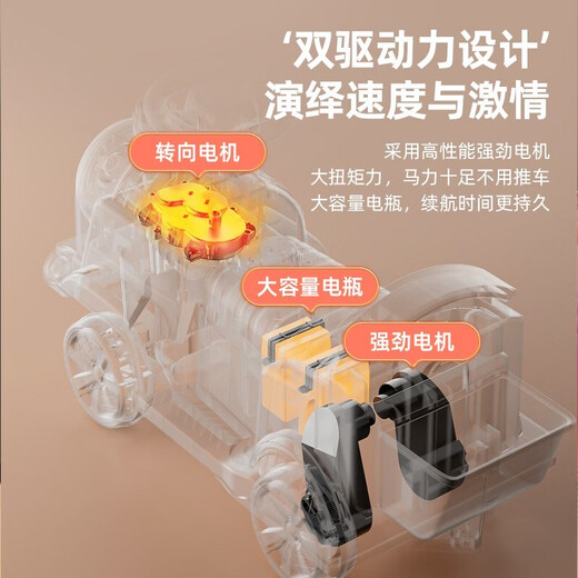 有喜娃儿童遥控电动小火车轨道充电玩具可坐人童车玩具车男孩玩具 红色可坐人小火车头-电动款