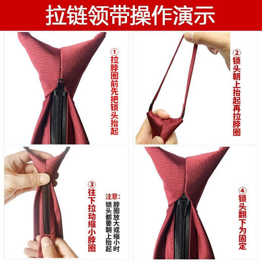 Romon Lazy Zipper Tie Men's Knot Fause Formal Wear Forma Fashion Tie de 8 cm de ancho Men's Dark Blue Ld3 Blue Dark Ld3