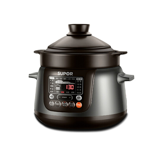 SUPOR electric stew pot, electric stew pot, soup pot, stew soup pot, porridge pot, precise control and fast incandescent pottery electric stew pot, intelligent fully automatic home slow cooker, slow fire simmering soup, clay pot and crock pot soup, precise control and fast series incandescent pottery liner 4 liters TG40YC5 4L