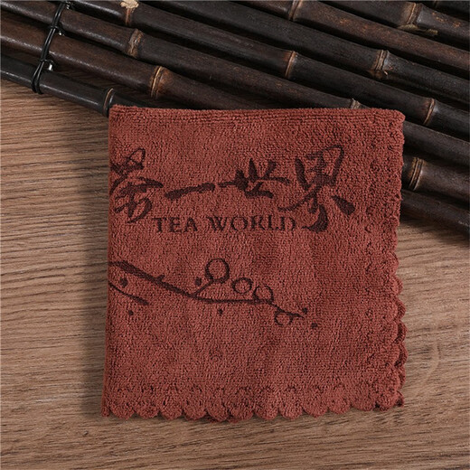 Baxi (BAXI) high-end tea towel cloth thickened absorbent towel tea table cloth rag pad tea set accessories tea wiping table tea table Zen coffee color one tea one world thickened absorbent 30*30cm