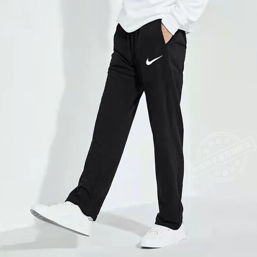 耐克（NIKE）男士裤子25夏季新款梭织快干跑步运动裤休闲透气冰丝卫裤小脚长裤 DM6627-010/黑色快干/梭织直筒 2XL