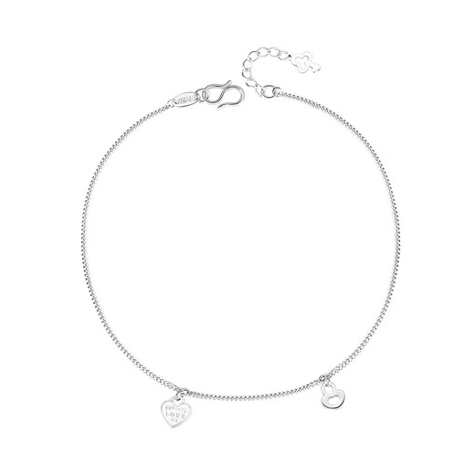 TTMIX platinum anklet for women pt950 platinum love key pendant fashionable foot accessories 3.1-3.3g 22+2cm