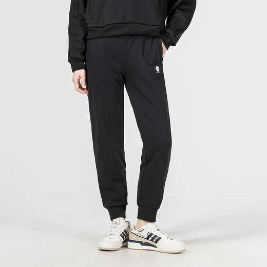 阿迪达斯 （adidas）女裤子2025春季新款运动裤跑步出行舒适休闲裤子收口小脚长裤 IA5009黑色 S