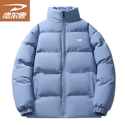 Delhui cotton coat men's autumn and winter cotton coat men's bread coat long-sleeved coat jacket warm stand-up collar top black XL