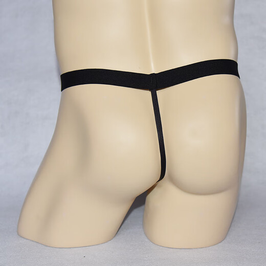 Ye Zimei Men's patent leather briefs sexy crotch hollow thong men's sexy underwear wide-edged metal ring 4110 All size