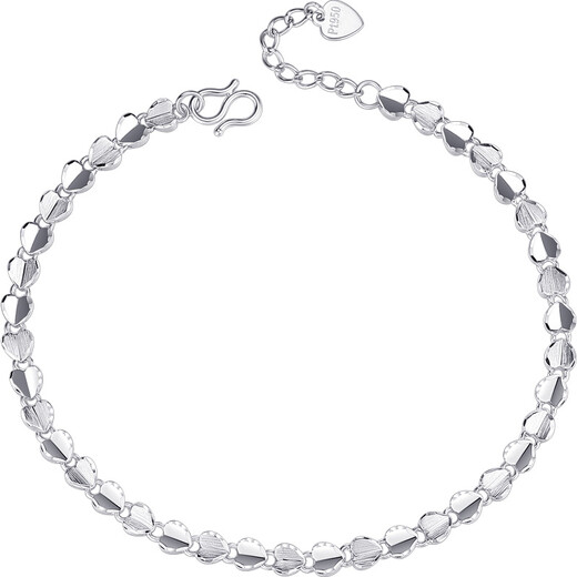 Aido Diamond platinum heart-shaped bracelet for women pt950 platinum love bracelet gift for wife, weight 9.1-9.3 grams, length 16+3cm
