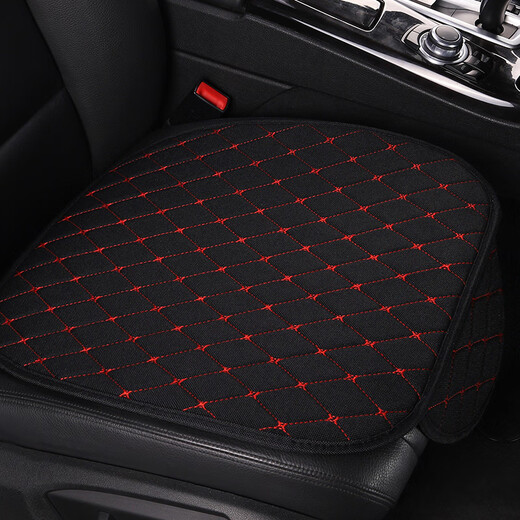 Tang Shuo car seat cushion single-piece four-season universal car cushion car backless seat cushion summer rear linen car seat cover single seat one black and red
