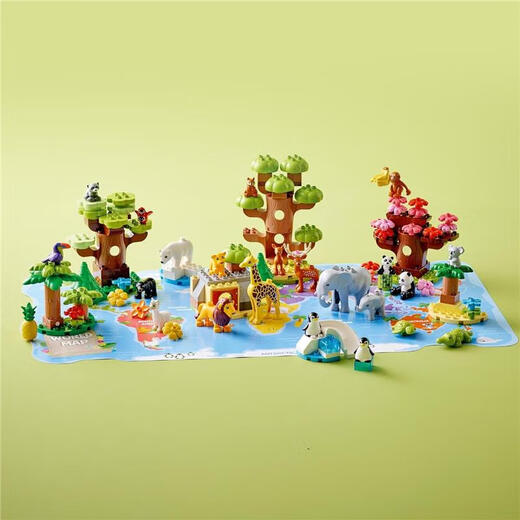 
LEGO [JD Logistics, Japan Direct Mail] Building Blocks and Toys Debao Big Grain Series Early Education and Education World Animals 10975
