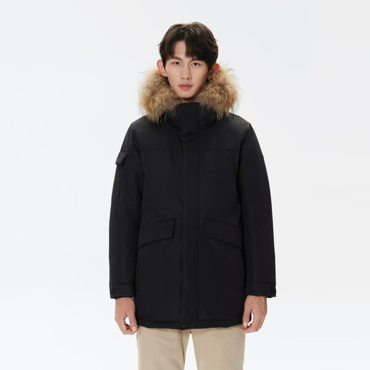 KOLON SPORT/可隆防水羽绒服 男子户外保暖防风透湿中量鹅绒夹克 LHDJ4WTT97-BK 黑色 XL