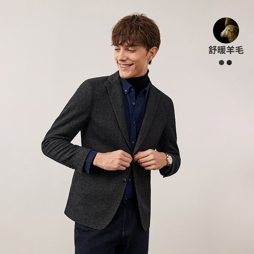 Navigare Italian small sailing casual suit men's spring wool suit jacket fashionable commuting light business single suit men Zhi Geng gray M size