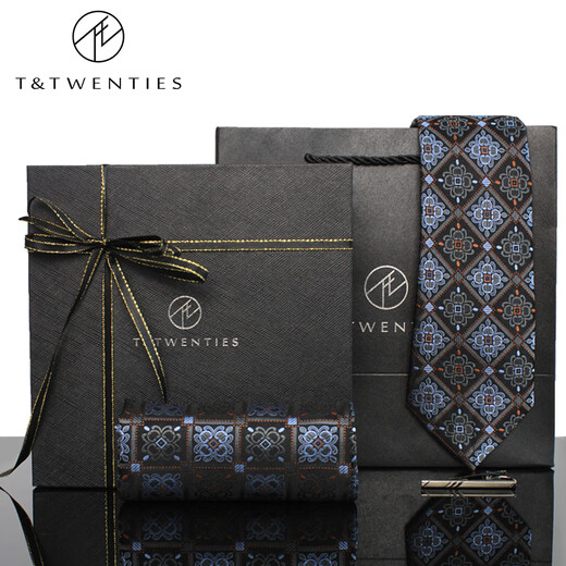 T/TWENTES TIPA DE MULBRA RETRO RETRO Seda Formal de ropa Forma Profesional Bordado a cuadros Croom de bodas de negocios para hombres Bordado Bodería Boda [corbata + toalla de bolsillo + clip de corbata]