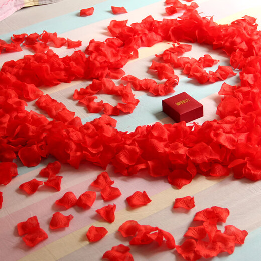 Happy Bird Wedding Supplies Simulated Rose Petals Wedding Room Decoration Proposal Confession Wedding Flowers Birthday Valentine's Day Red (1000 Pieces)