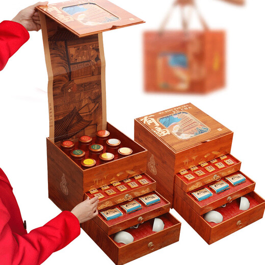 Wife Mom Jin Junmei Tea Small Jar Black Tea Gift Box Tea Wholesale Dahongpao Tieguanyin Live Broadcast Delivery Tea Pleasant --- Biluochun 500g